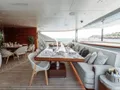 YOU Heesen 55m - main aft deck alfresco dining area YOU Heesen 55m - main aft deck alfresco dining area