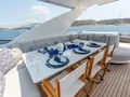 AGIO Azimut Grande 27m - flybridge alfresco dining set up AGIO Azimut Grande 27m - flybridge alfresco dining set up