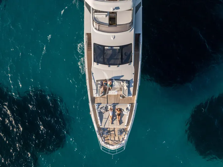 AGIO Azimut Grande 27m - top foredeck shot AGIO Azimut Grande 27m - top foredeck shot