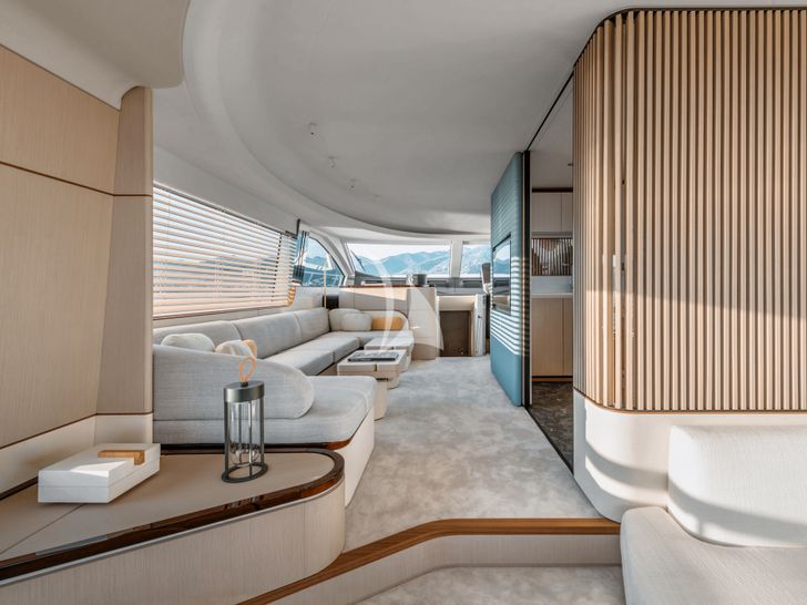 AGLAYA Azimut 68 Fly saloon wide view AGLAYA Azimut 68 Fly saloon wide view