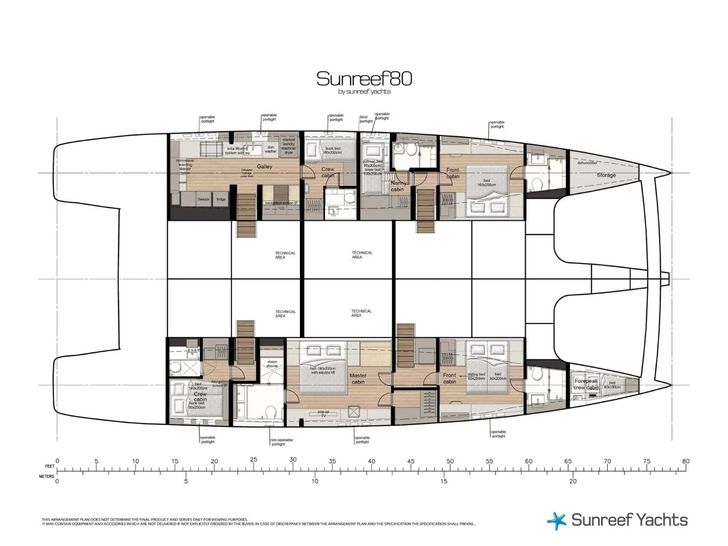 AHAVA Sunreef 80 - layout AHAVA Sunreef 80 - layout
