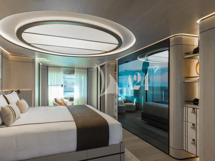 AKULA Baglietto T52 - main deck master cabin side angle AKULA Baglietto T52 - main deck master cabin side angle