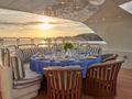 ALEXANDRA Benetti Golden Bay 50m - alfresco dining set up ALEXANDRA Benetti Golden Bay 50m - alfresco dining set up