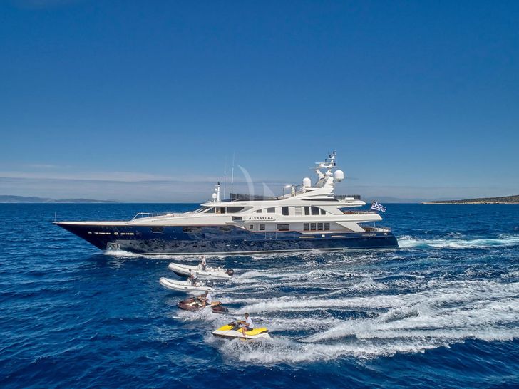 ALEXANDRA Benetti Golden Bay 50m - cruising with the tenders and jet skis ALEXANDRA Benetti Golden Bay 50m - cruising with the tenders and jet skis