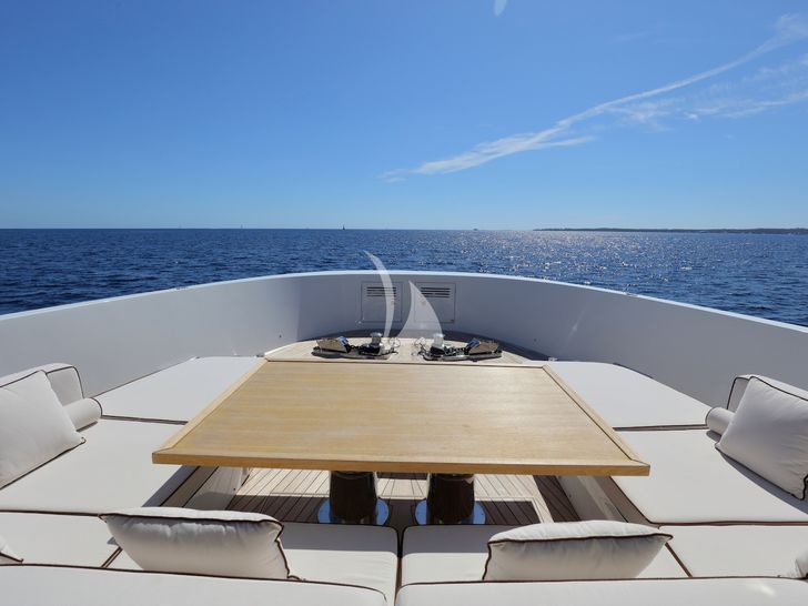 ALEXANDRA Wally Ace 27m foredeck lounging area ALEXANDRA Wally Ace 27m foredeck lounging area