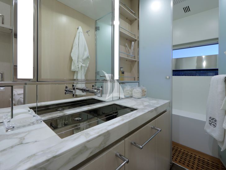 ALEXANDRA Wally Ace 27m twin cabin bathroom ALEXANDRA Wally Ace 27m twin cabin bathroom