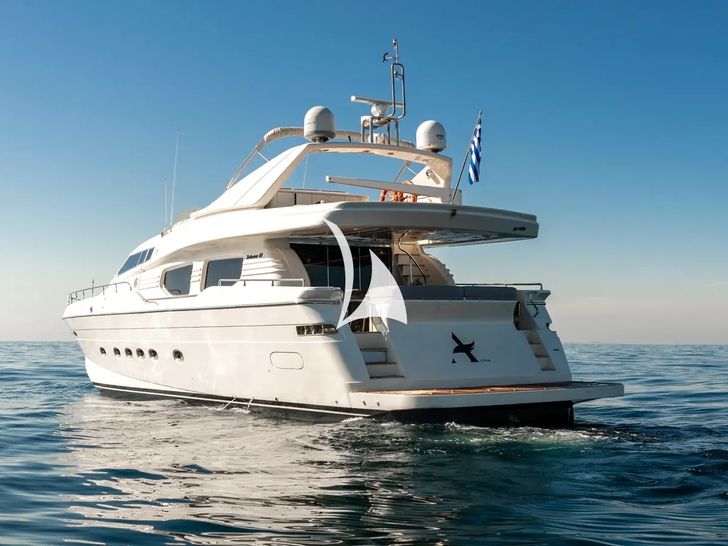 ALFA Posillipo Technema 80 cruising aft view ALFA Posillipo Technema 80 cruising aft view