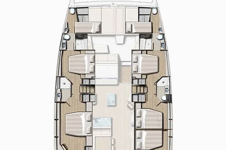 Layout for ALFA.BM2 Bali 5.4 catamaran yacht layout