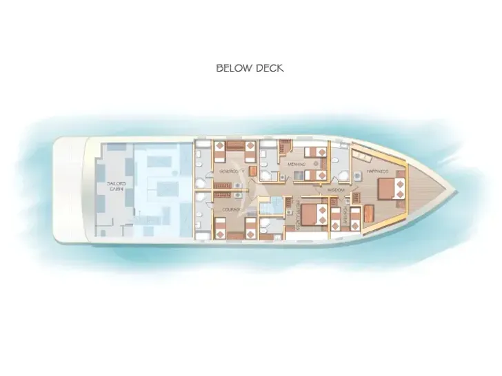 ALICE Salted Fiber Works 31m - layout lower cabin deck ALICE Salted Fiber Works 31m - layout lower cabin deck