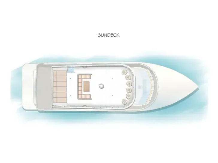 ALICE Salted Fiber Works 31m - layout sun deck ALICE Salted Fiber Works 31m - layout sun deck