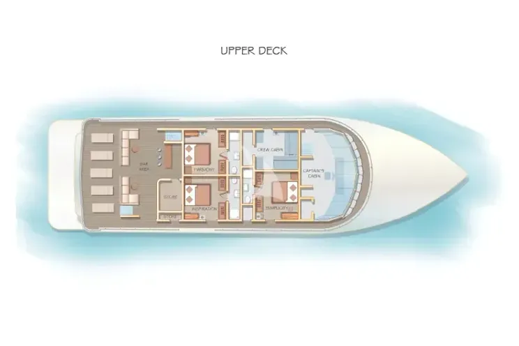 Layout for ALICE Salted Fiber Works 31m - layout upper cabin deck