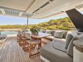 ALINA Fountaine Pajot Power 80 - flybridge dining area ALINA Fountaine Pajot Power 80 - flybridge dining area