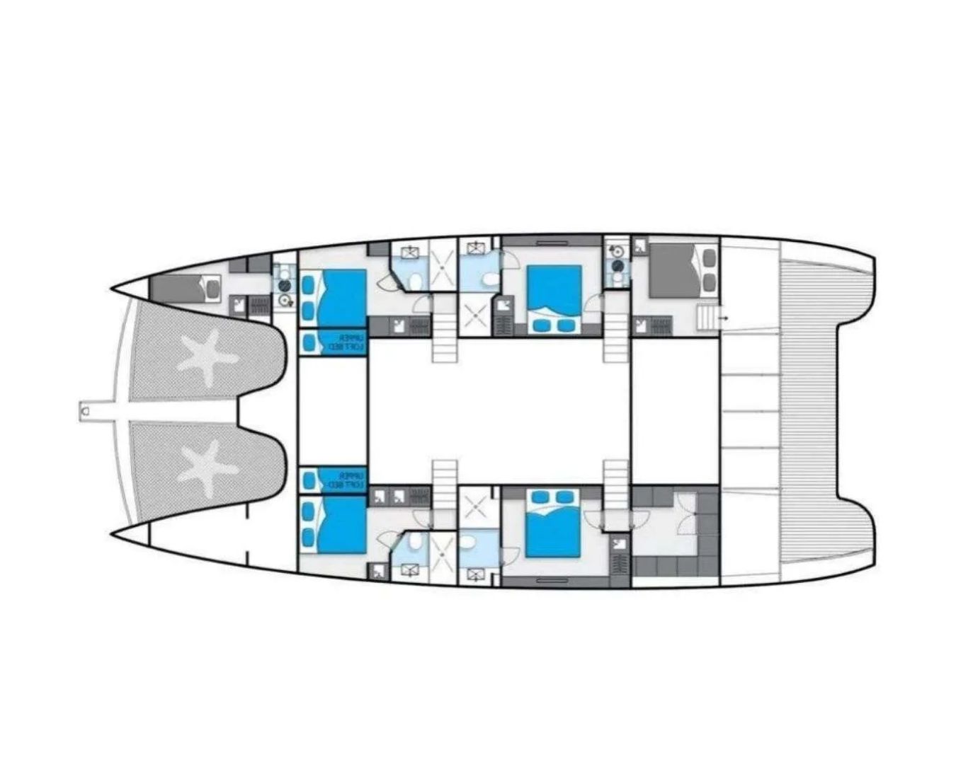 Layout for ALKIMIA Sunreef 74 - cabin layout