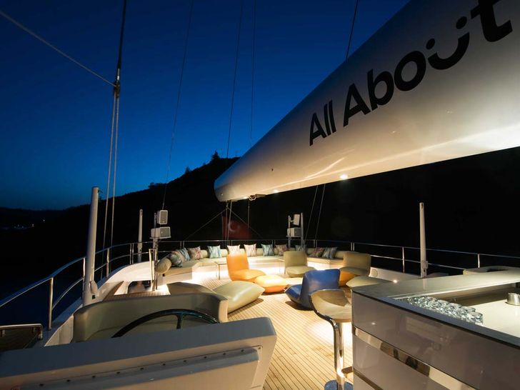 ALL ABOUT U 2 Ada Yacht 50m - upper deck at night ALL ABOUT U 2 Ada Yacht 50m - upper deck at night