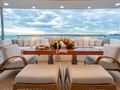 ALLORA Benetti 121 - aft deck seating and dining area ALLORA Benetti 121 - aft deck seating and dining area