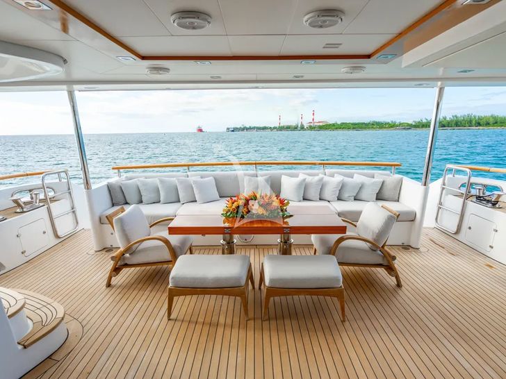 ALLORA Benetti 121 - aft deck wide shot ALLORA Benetti 121 - aft deck wide shot