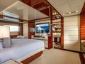 ALLORA Benetti 121 - master cabin bed and TV ALLORA Benetti 121 - master cabin bed and TV