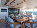 ALLORA Benetti 121 - sky deck dining set up ALLORA Benetti 121 - sky deck dining set up