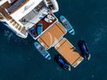 ALLORA Benetti 121 - top aerial shot with the water toys ALLORA Benetti 121 - top aerial shot with the water toys