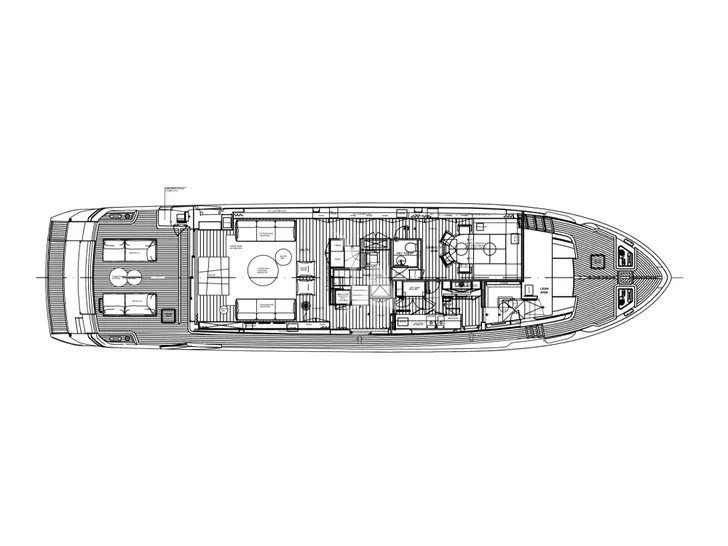 ALMA BLU Sanlorenzo SL86A - main deck layout ALMA BLU Sanlorenzo SL86A - main deck layout
