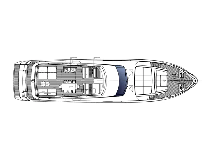 ALMA BLU Sanlorenzo SL86A - sun deck layout ALMA BLU Sanlorenzo SL86A - sun deck layout