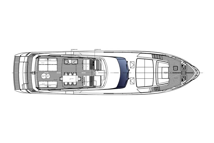 Layout for ALMA BLU Sanlorenzo SL86A - sun deck layout