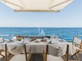 ALMAR II Azimut Magellano 76 - aft deck alfresco dining set up ALMAR II Azimut Magellano 76 - aft deck alfresco dining set up