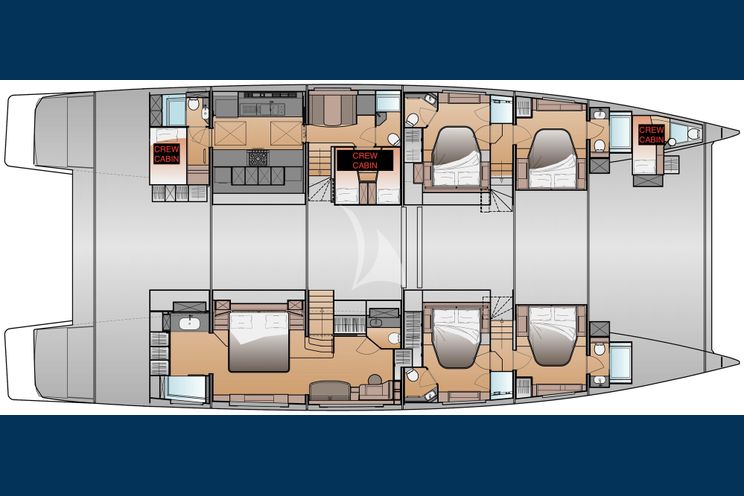Layout for ALOIA 80 Fountaine Pajot 80 catamaran yacht layout