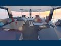 ALOIA 80 Fountaine Pajot 80 flybridge seating and dining area