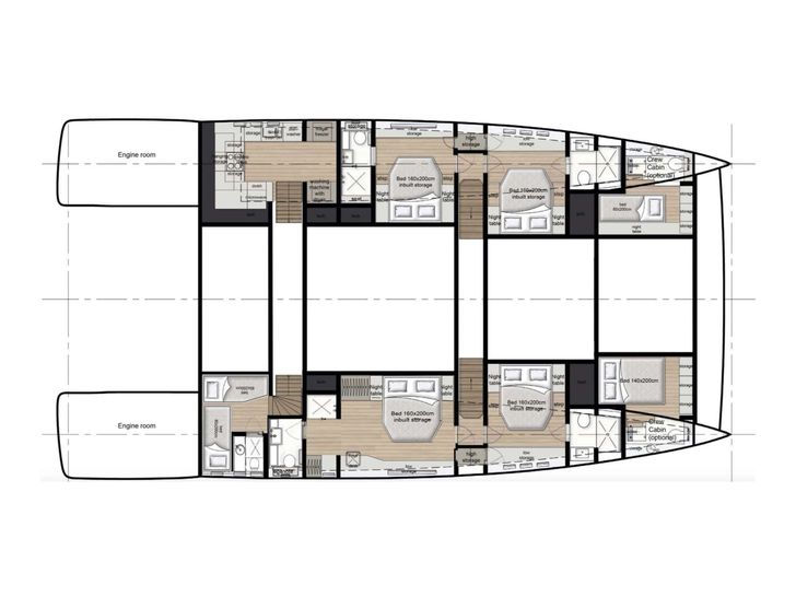 ALTEYA Sunreef 70 Power - catamaran yacht layout ALTEYA Sunreef 70 Power - catamaran yacht layout