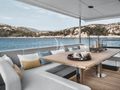 ALUMINIA TOO Azimut Grande 27M aft alfresco dining area