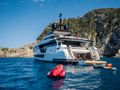 ALVIUM Ferretti Custom Line 106 - water toys by the swimming platform ALVIUM Ferretti Custom Line 106 - water toys by the swimming platform