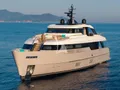 A.M Sanlorenzo SD96 - anchored bow view A.M Sanlorenzo SD96 - anchored bow view