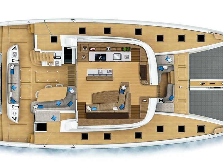 AMADA MIA Lagoon 65 - exterior layout AMADA MIA Lagoon 65 - exterior layout