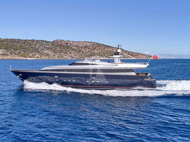 AMICI PER SEMPRE Baglietto 34m - cruising side profile AMICI PER SEMPRE Baglietto 34m - cruising side profile