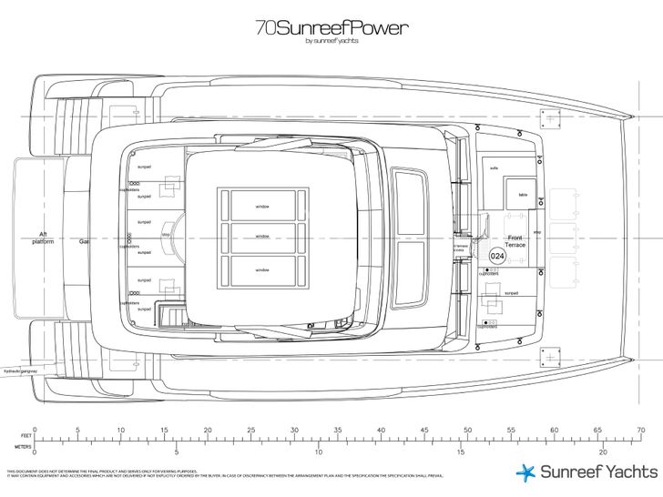 AMILEO Sunreef 70 - exterior layout AMILEO Sunreef 70 - exterior layout