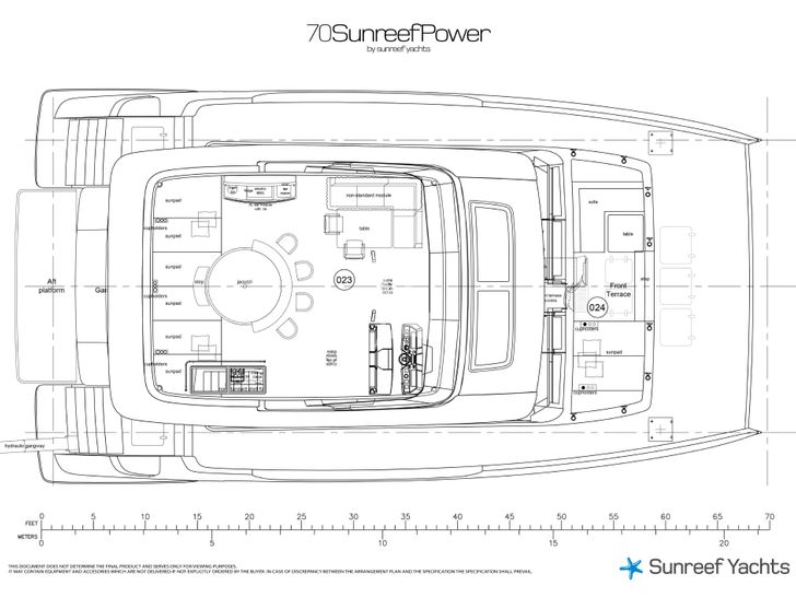 AMILEO Sunreef 70 - flybridge layout AMILEO Sunreef 70 - flybridge layout