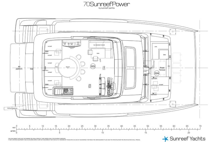 Layout for  AMILEO Sunreef 70 - flybridge layout