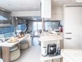 AMMONITE Numarine 78 galley and indoor dining area