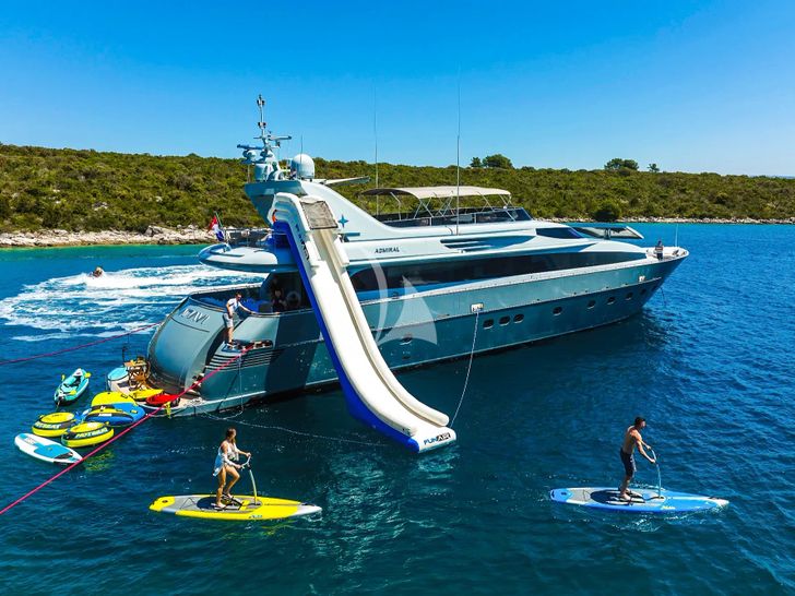 ANAVI Admiral 35 - anchored with the water toys ANAVI Admiral 35 - anchored with the water toys