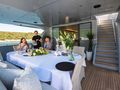ANAVI Admiral 35 - guests dining alfresco on the aft deck ANAVI Admiral 35 - guests dining alfresco on the aft deck