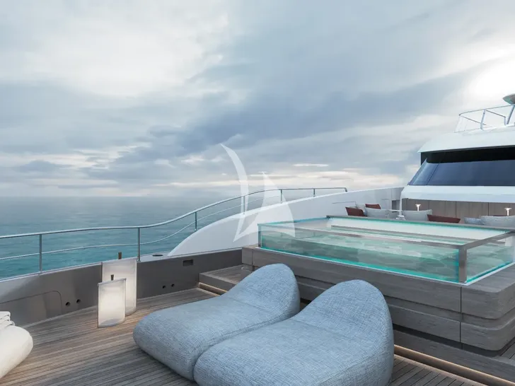 ANDIAMO Sanlorenzo SD132 - foredeck jacuzzi and seating ANDIAMO Sanlorenzo SD132 - foredeck jacuzzi and seating