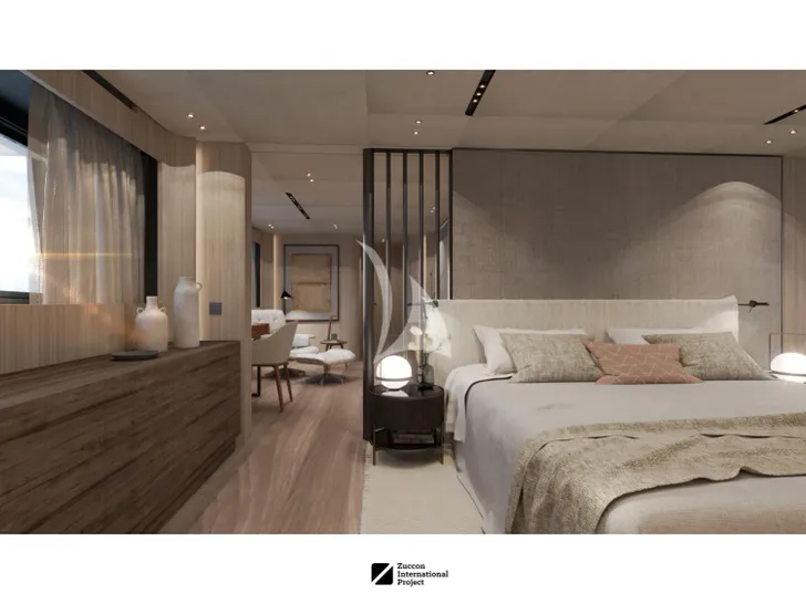 ANDIAMO Sanlorenzo SD132 - master cabin wide shot ANDIAMO Sanlorenzo SD132 - master cabin wide shot