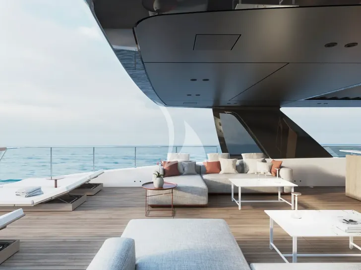 ANDIAMO Sanlorenzo SD132 - sundeck lounge and sunbeds ANDIAMO Sanlorenzo SD132 - sundeck lounge and sunbeds