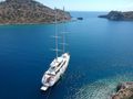 ANGELO III Custom Gulet 35m - aerial shot anchored ANGELO III Custom Gulet 35m - aerial shot anchored