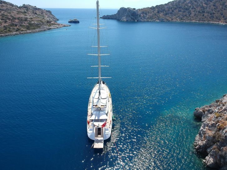 ANGELO III Custom Gulet 35m - aerial shot ANGELO III Custom Gulet 35m - aerial shot
