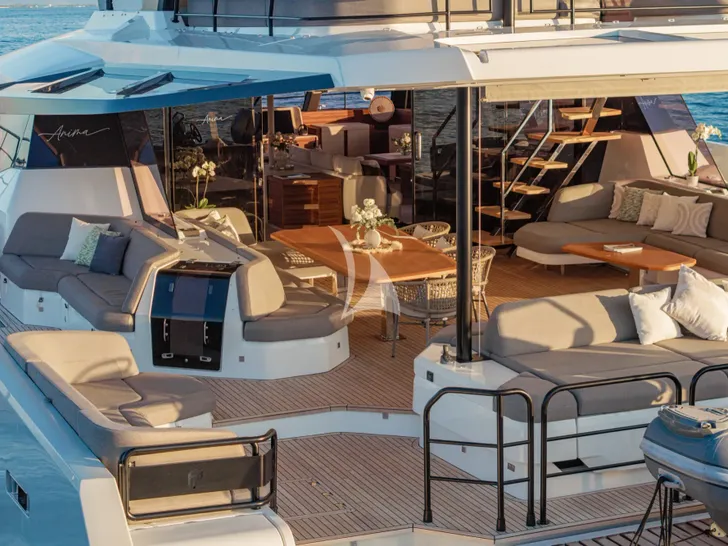 ANIMA Fountaine Pajot Power 80 - aft deck ANIMA Fountaine Pajot Power 80 - aft deck