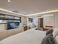 ANIMA Fountaine Pajot Power 80 - master cabin bed and TV ANIMA Fountaine Pajot Power 80 - master cabin bed and TV