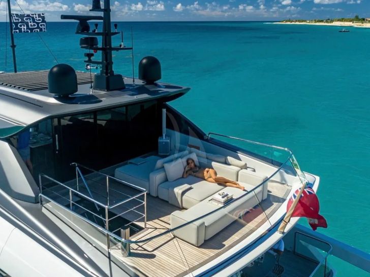 ANOTHER ONE Sanlorenzo SX112 - sundeck aft lounge and sunbathing area ANOTHER ONE Sanlorenzo SX112 - sundeck aft lounge and sunbathing area