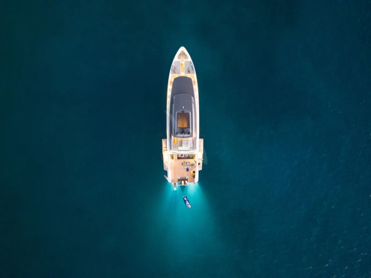 ANOTHER ONE Sanlorenzo SX112 - top shot at night ANOTHER ONE Sanlorenzo SX112 - top shot at night